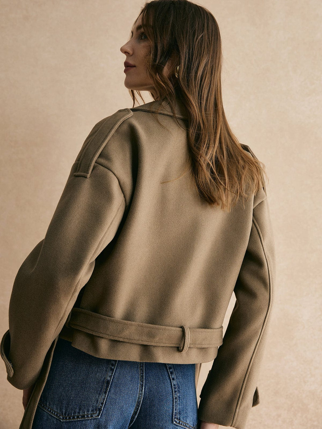 Short Women's Jacket with Belt - Alviora