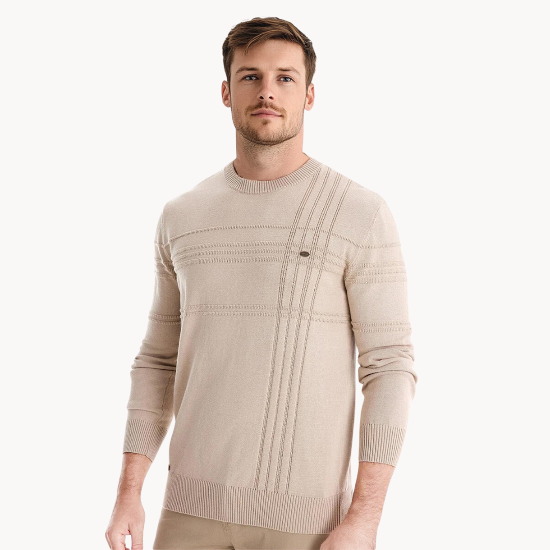 Men's Check Pattern Knitwear - Elena Harper