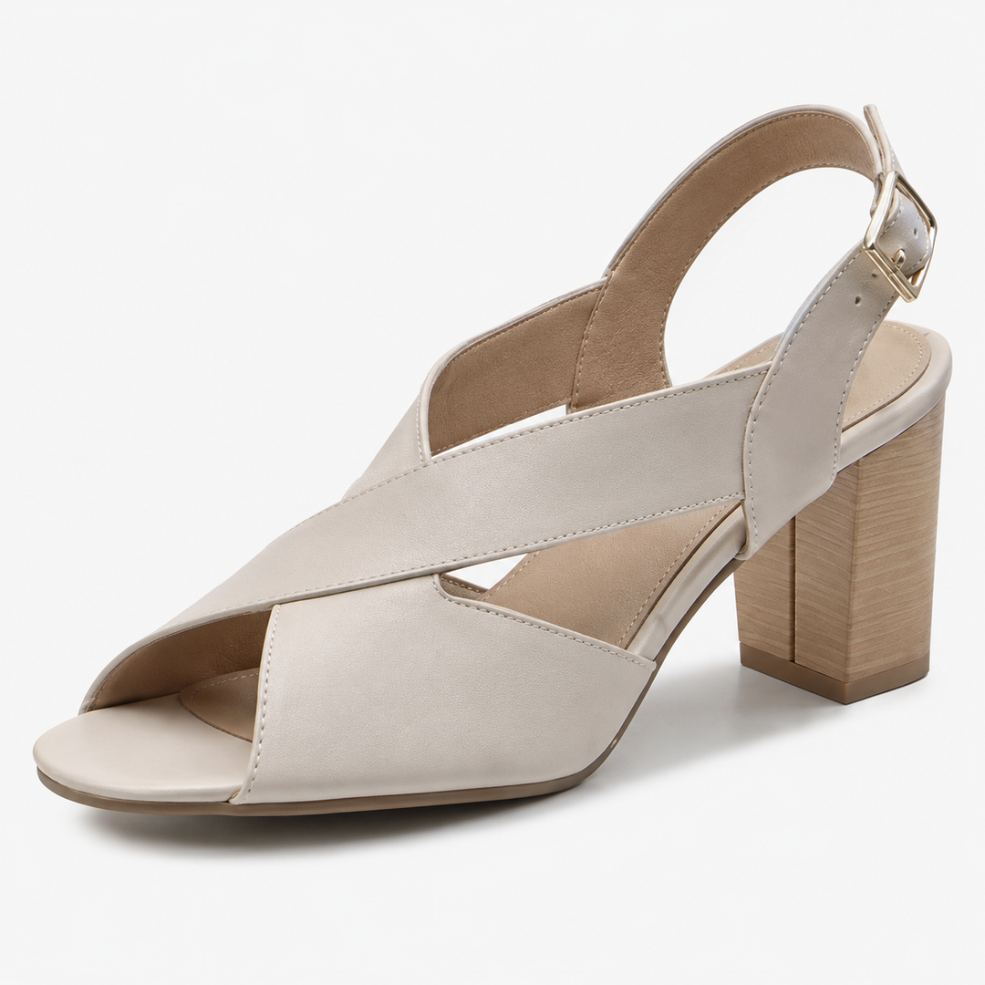 Delphine Elegant Square-Heeled Sandals, view 9 - Elena Harper
