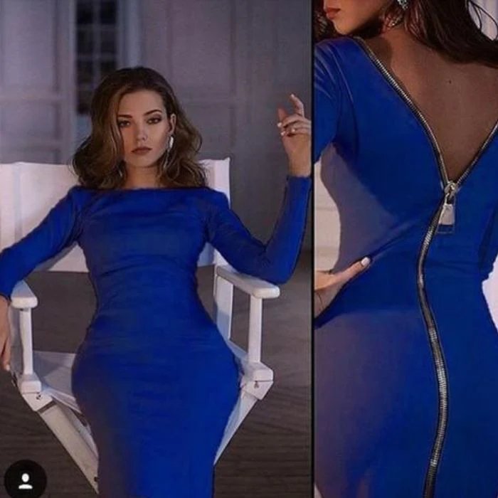 Bodycon Dress with Full-Length Zipper | Bernadeth