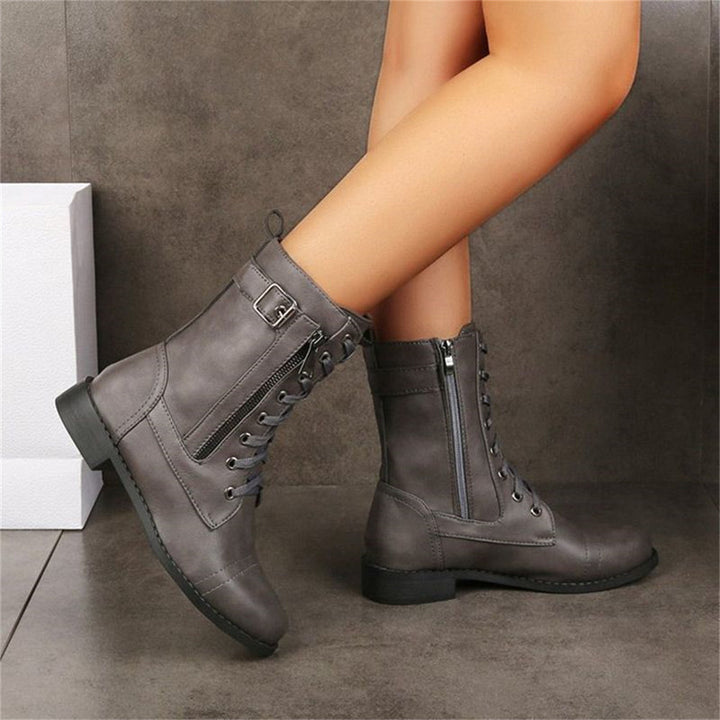 Jolene - Sturdy Vegan Faux Leather Boots