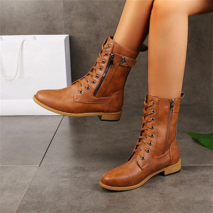 Jolene - Sturdy Vegan Faux Leather Boots