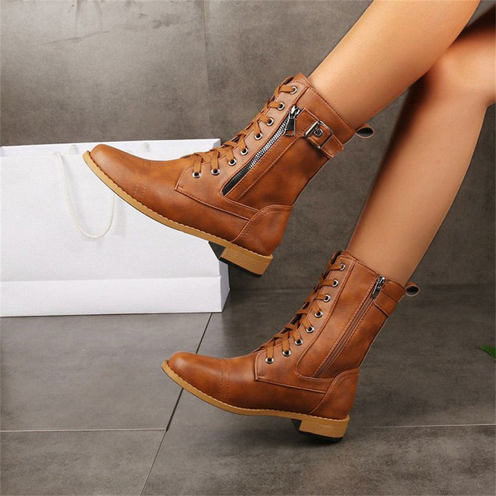 Jolene - Sturdy Vegan Faux Leather Boots