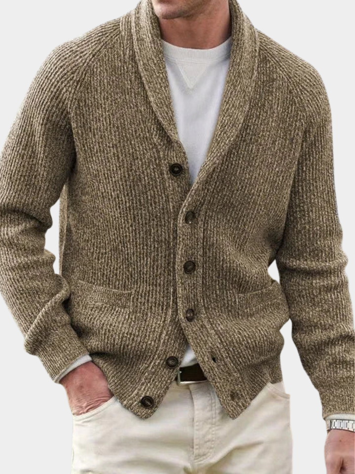 ELENA HARPER™  |  MEN'S SHAWL COLLAR CARDIGAN WITH BUTTONS