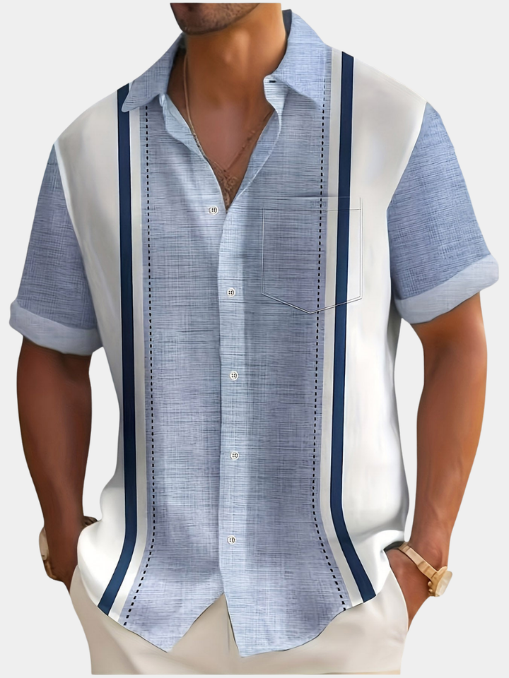 Textured Stripe Shirt for Men - Elena Harper