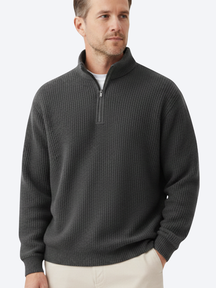 LAURENT MONACO | CREW NECK SWEATER WITH ZIPPER FOR MEN