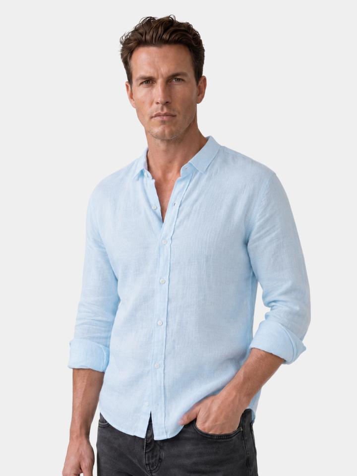 Men's Linen Beach Shirt - Elena Harper