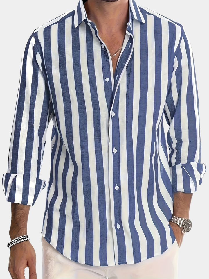 Refined Striped Shirt for Men - Elena Harper