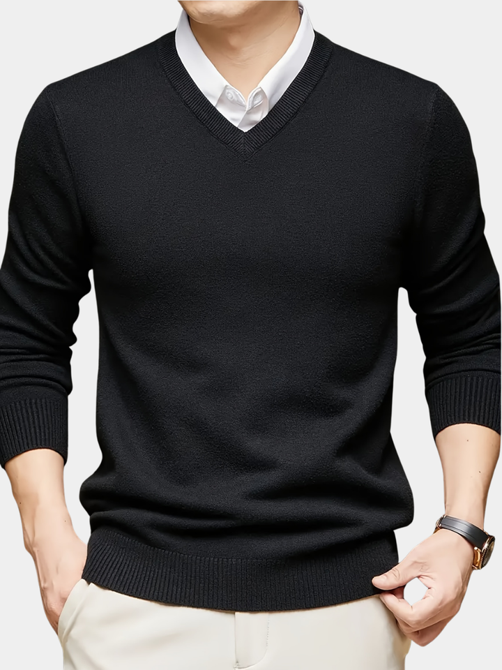 LAURENT MONACO | MEN'S V-NECK KNIT SWEATER