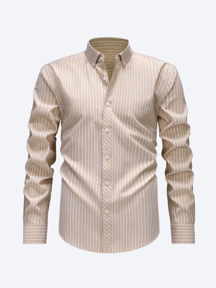 Striped Shirt with Buttons for Men - Elena Harper