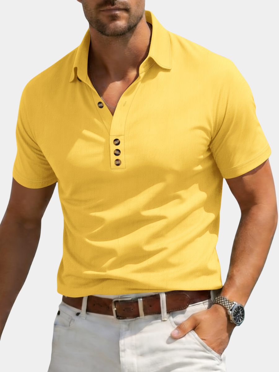 ELENA HARPER™  |  SHORT SLEEVED SHIRT WITH NOTCHED COLLAR FOR MEN
