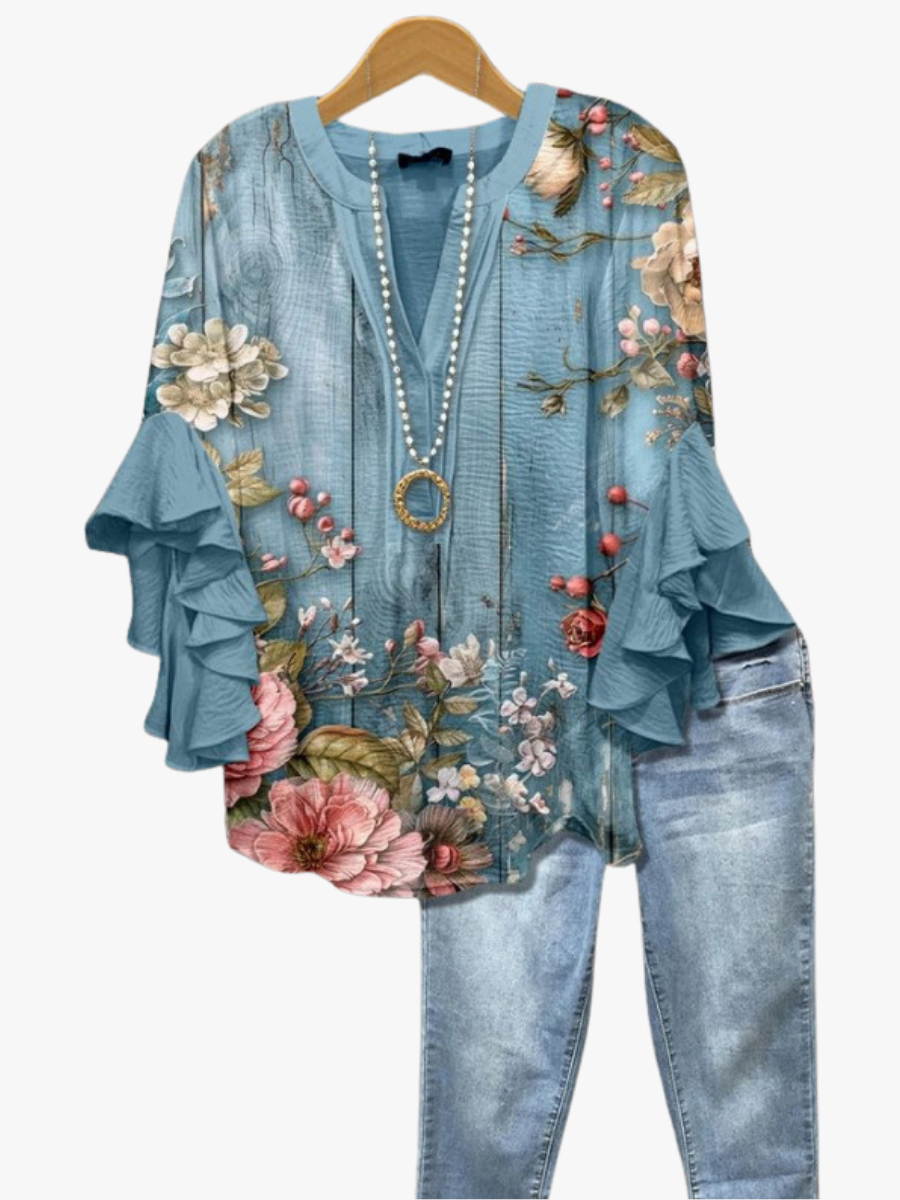 BLOUSE WITH RUFFLES FOR WOMEN