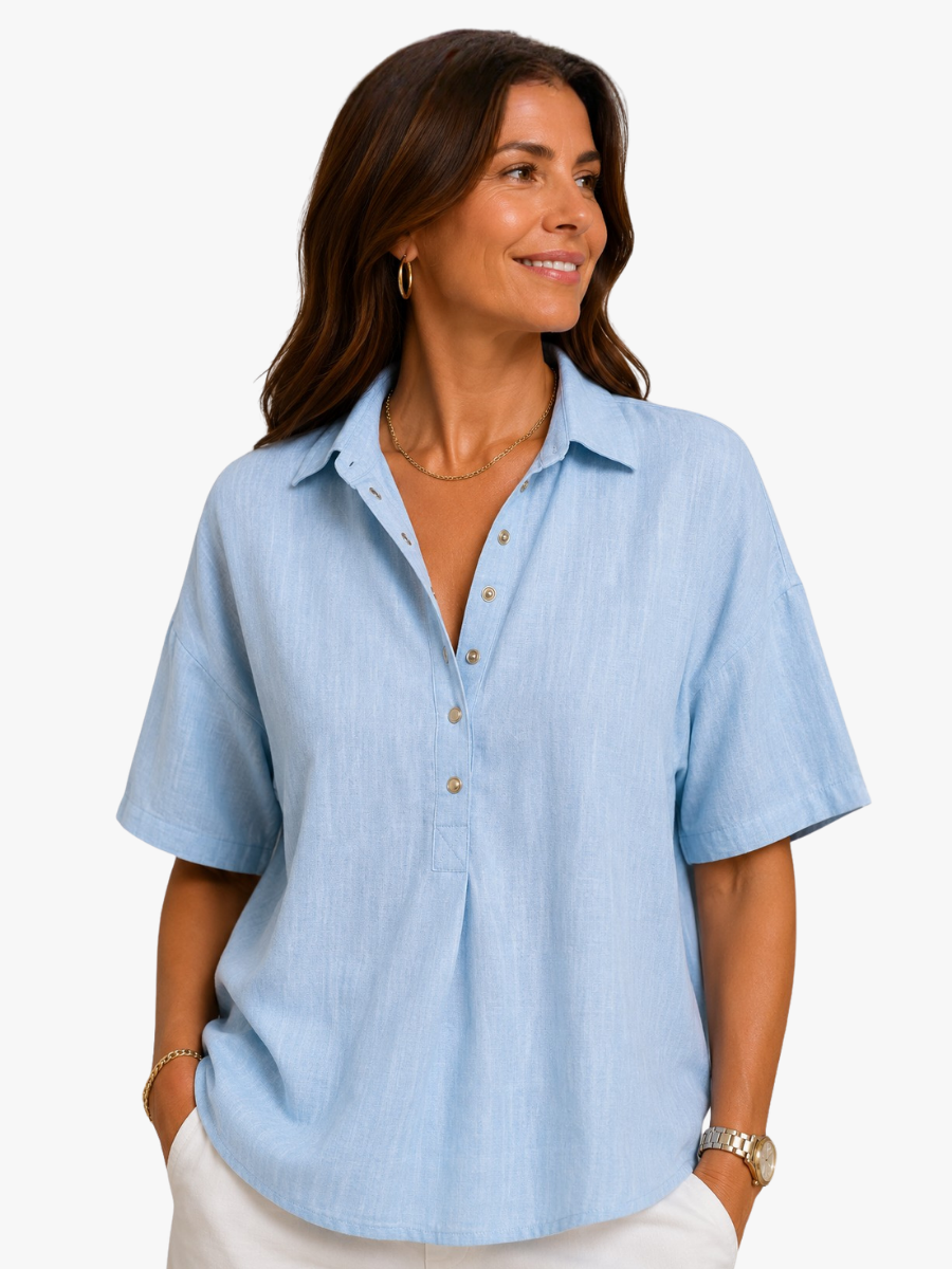 CHIC BLOUSE WITH COLLAR FOR WOMEN
