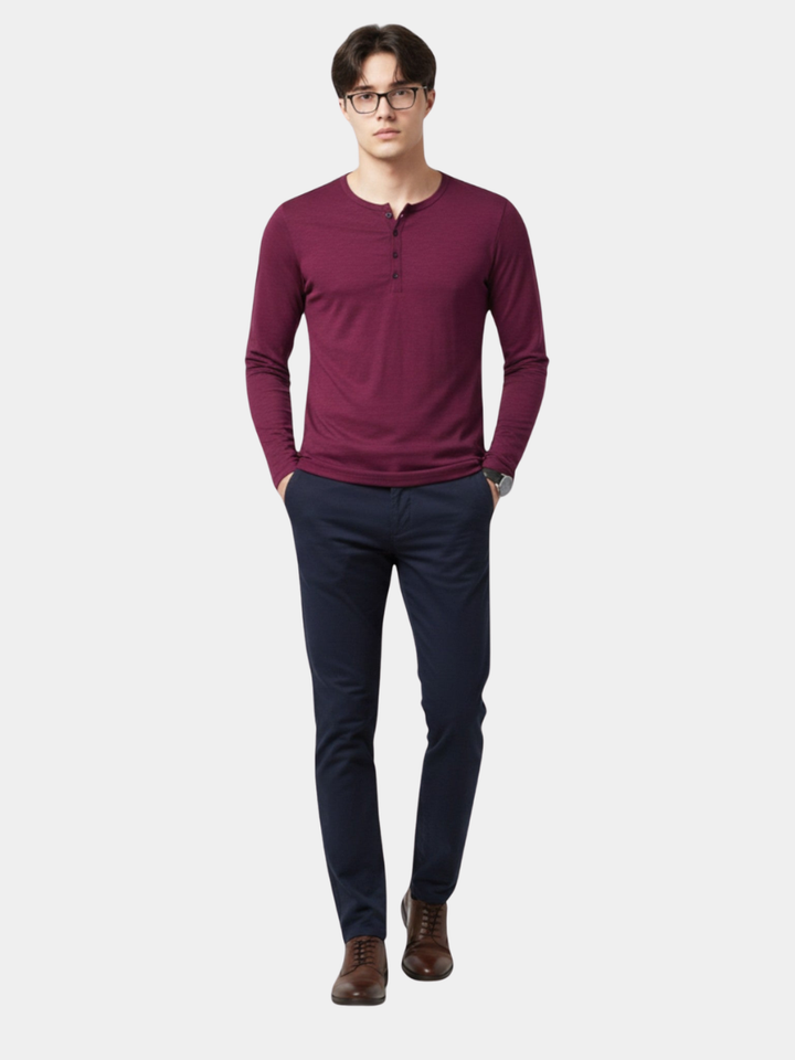 ELENA HARPER™  |  MEN'S BUTTON HENLEY SHIRT