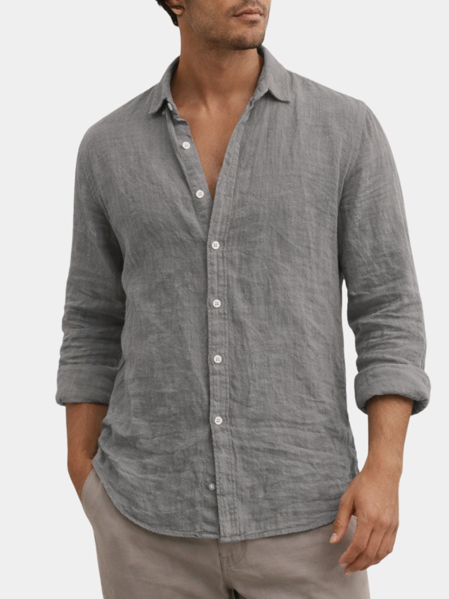 Casual Linen Shirt for Men - Elena Harper