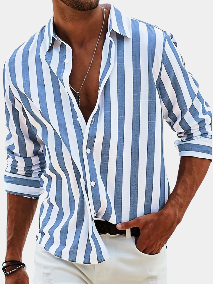 Men's Striped Summer Shirt - Elena Harper