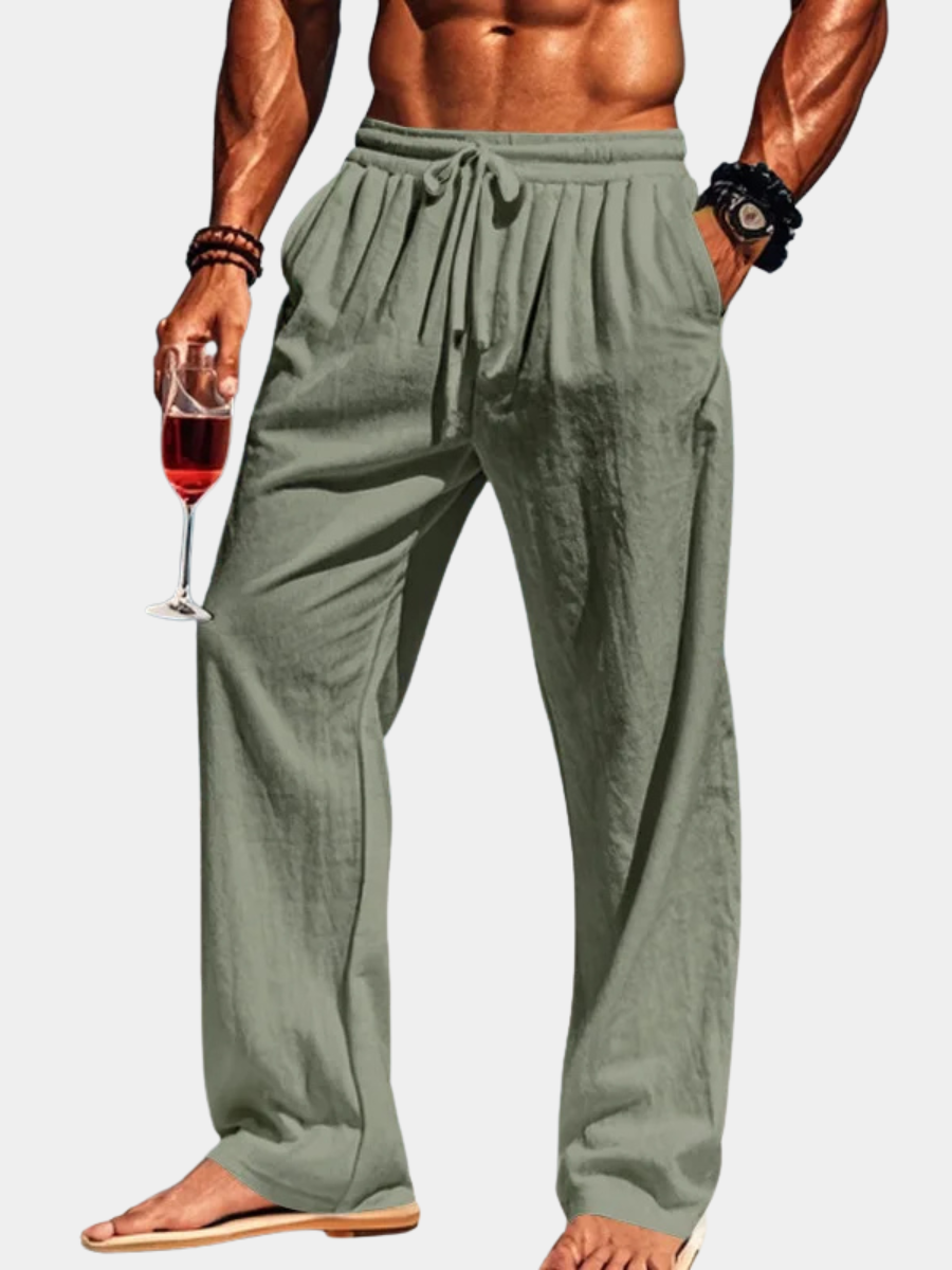 LAURENT MONACO | AZURE LINEN PANTS FOR MEN