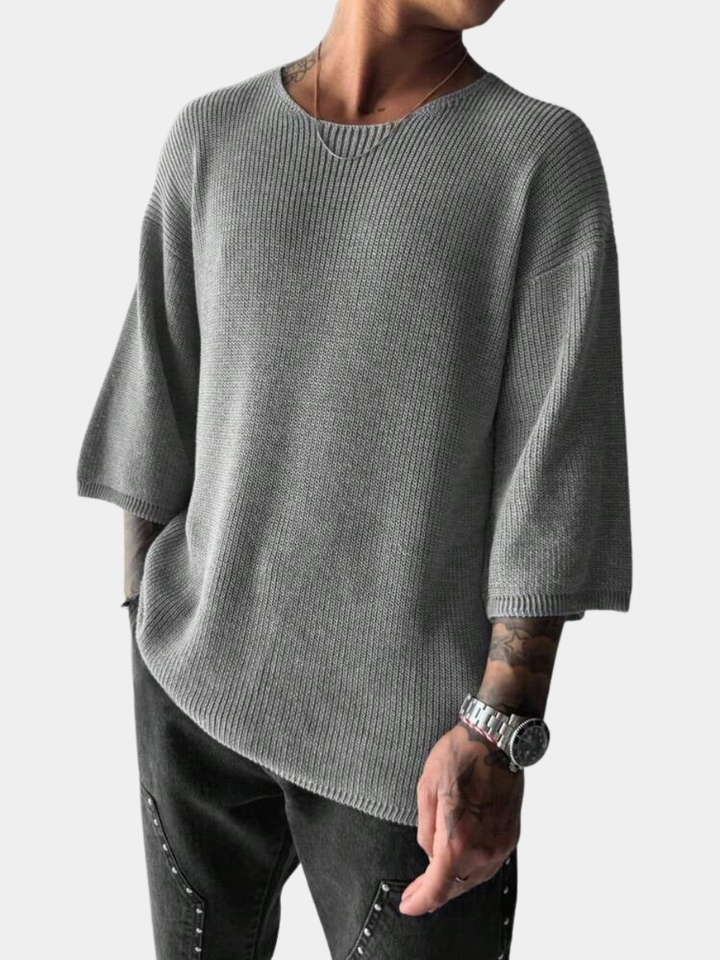 LAURENT MONACO | COLLARLESS KNIT SWEATER FOR MEN