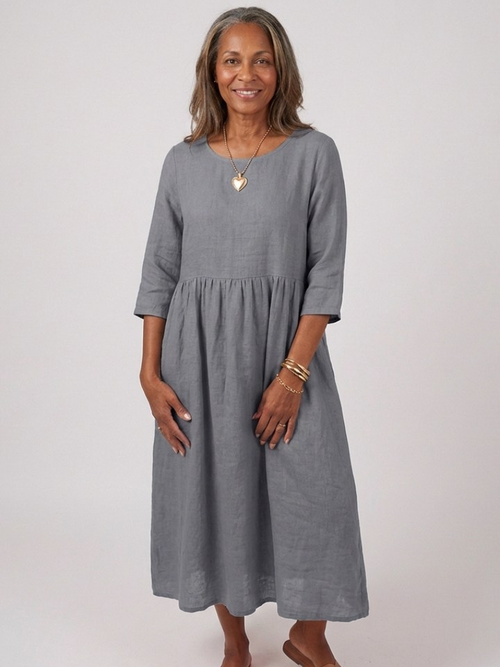 Beatrice Three Quarter Sleeve Midi Dress - Elena Harper
