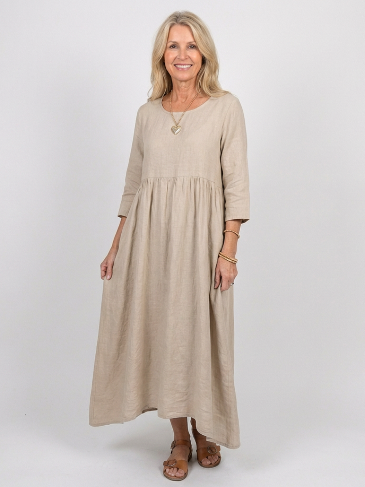 Beatrice Three Quarter Sleeve Midi Dress - Elena Harper