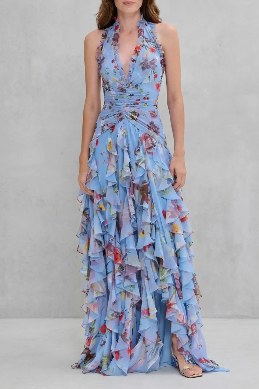 Women's Elegant Sleeveless Halter Maxi Dress
