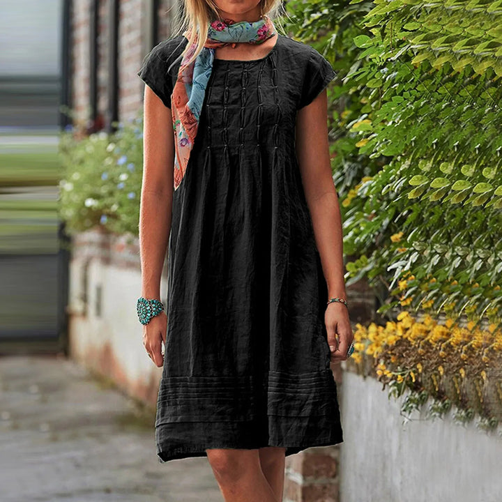 Comfortable Mini Summer Dress for Women with Short Sleeves - Anna