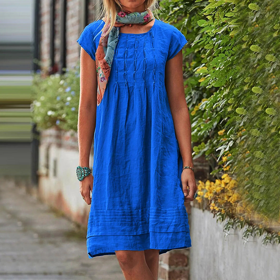 Comfortable Mini Summer Dress for Women with Short Sleeves - Anna