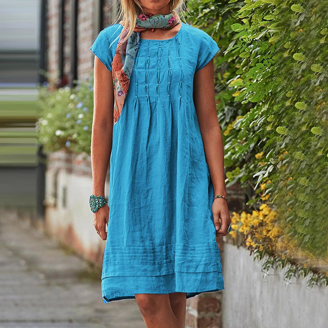 Comfortable Mini Summer Dress for Women with Short Sleeves - Anna