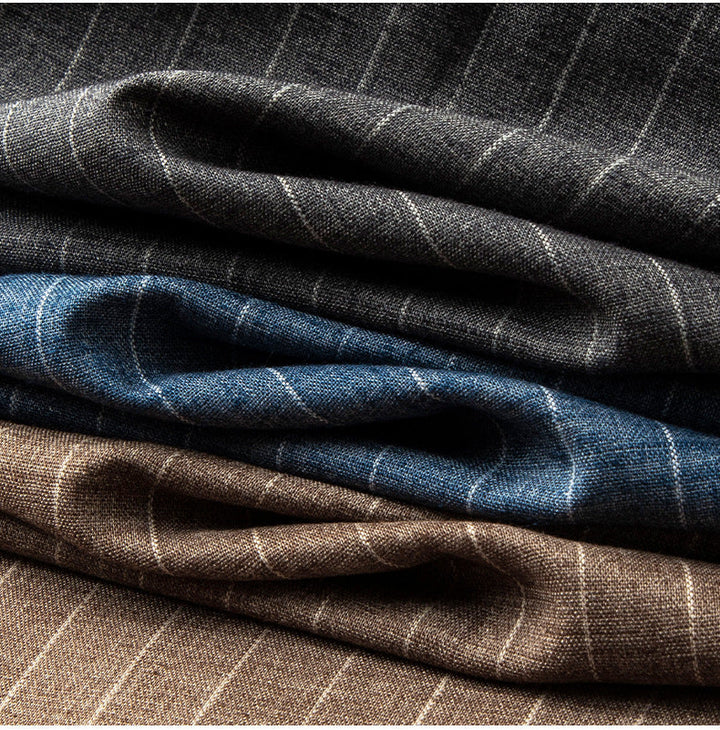 Men's Vertical Pinstripe Tapered Trousers - Smart Casual