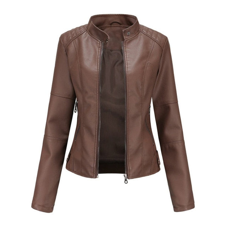 Biker Jacket for Women | Tailored Fit & Stand-Up Collar