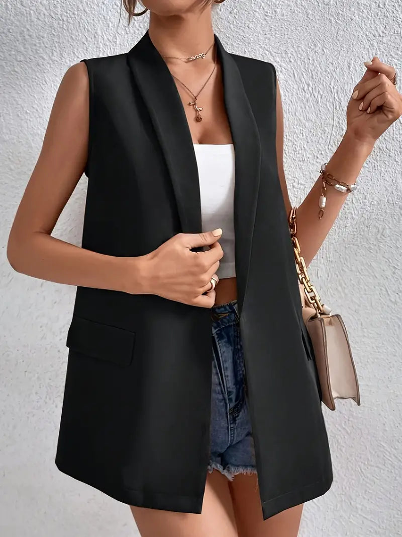 Women's Elegant Loose Sleeveless Office Blazer