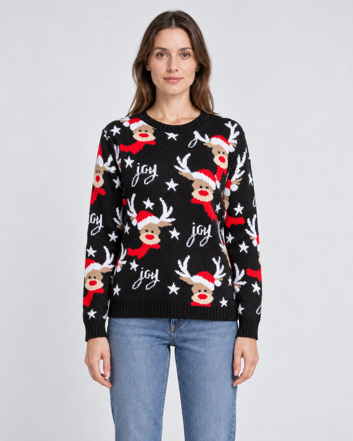 Pull Fair Isle with Bears, Reindeer, and Snowflakes for Women
