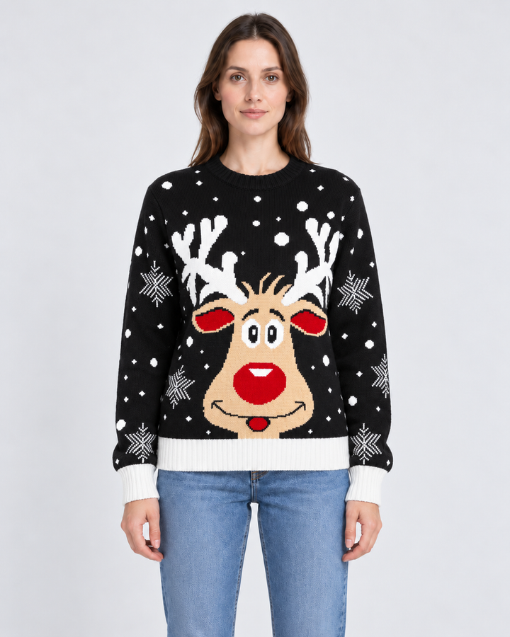 Pull Fair Isle with Bears, Reindeer, and Snowflakes for Women