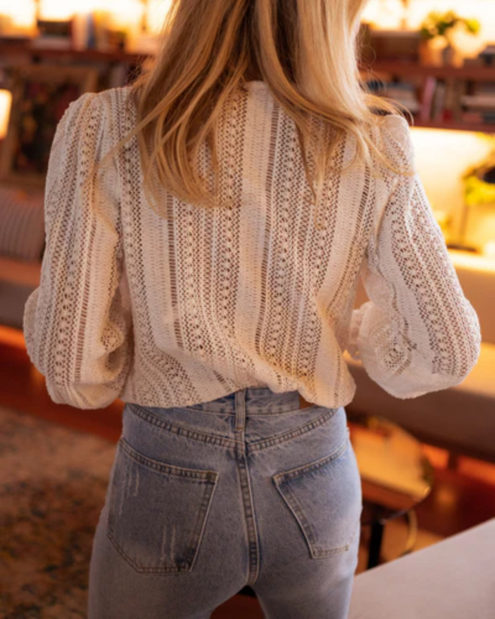 Blouse for Women | Crochet Lace & V-Neck
