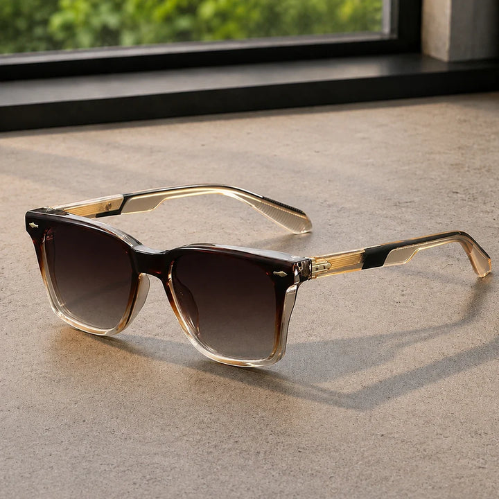 Bold Rectangular Frame Sunglasses