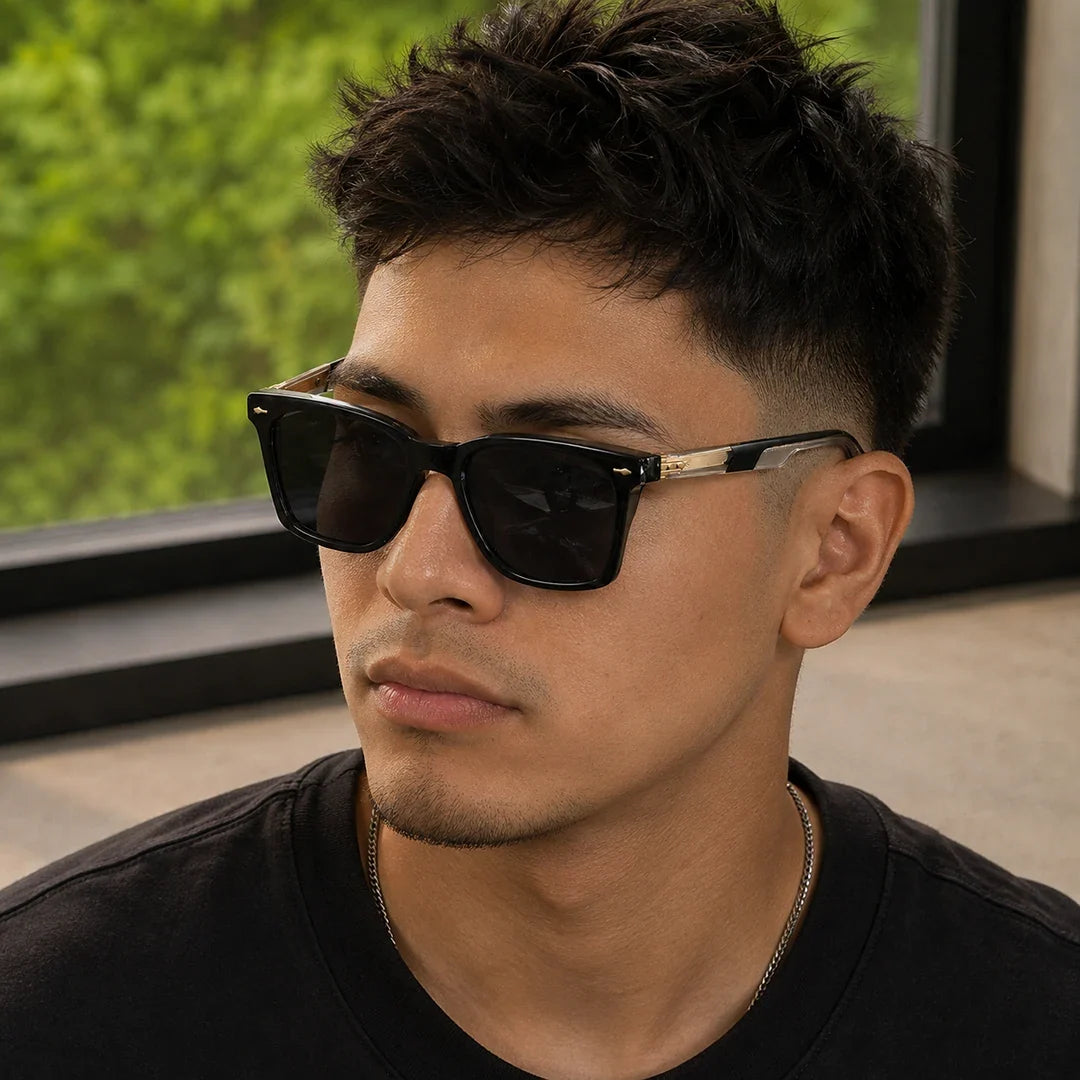 Bold Rectangular Frame Sunglasses