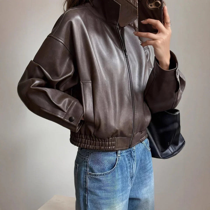 Women's Bomber Jacket | Short Model & Elastic Ribbed Cuffs