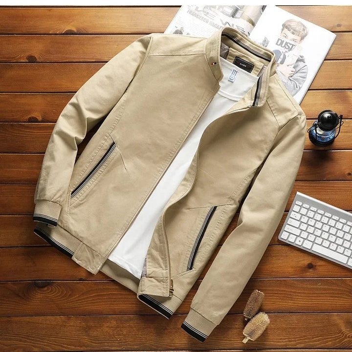 Bomber Jacket for Men | Ribbed Cuffs & Stand-Up Collar