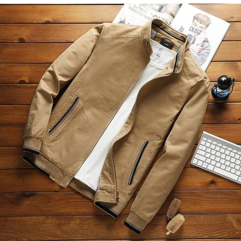 Bomber Jacket for Men | Ribbed Cuffs & Stand-Up Collar