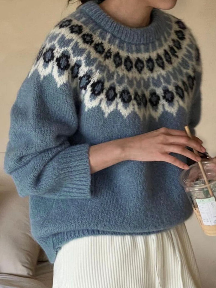 Brela Round Neck Long Sleeve Sweater, view 3 - Elena Harper