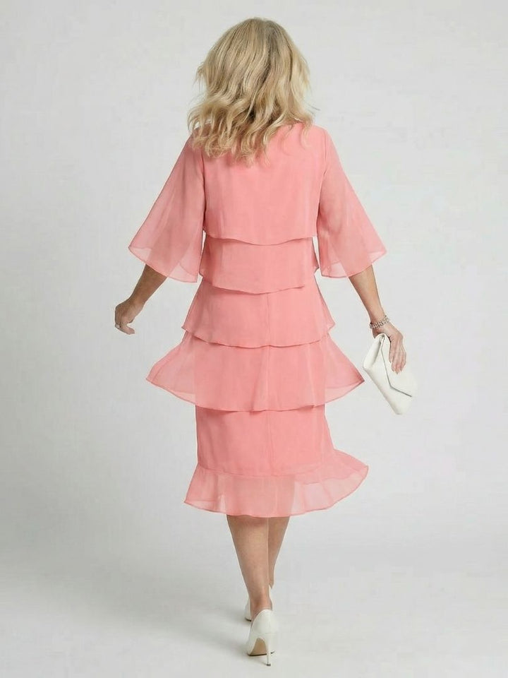 Brent Layered Tier Midi Dress - Elena Harper