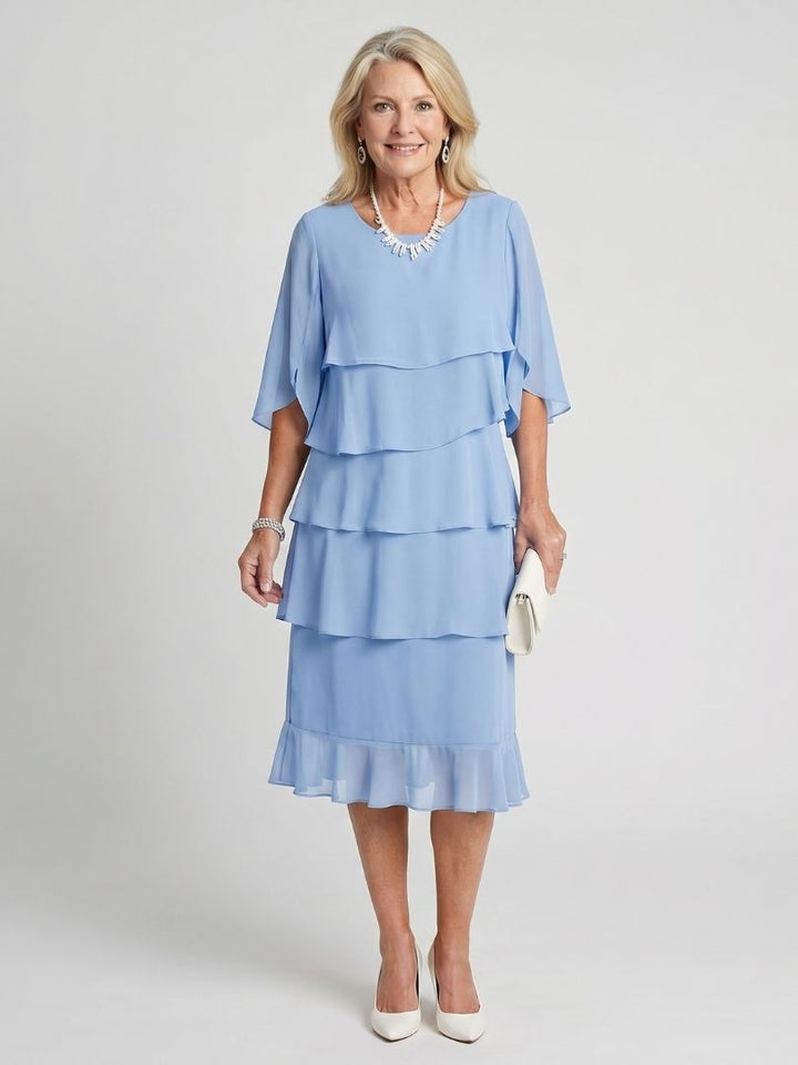 Brent Layered Tier Midi Dress - Elena Harper