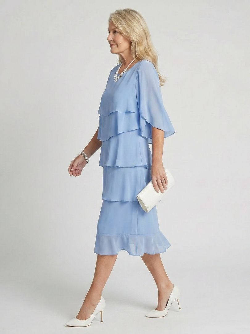 Brent Layered Tier Midi Dress - Elena Harper
