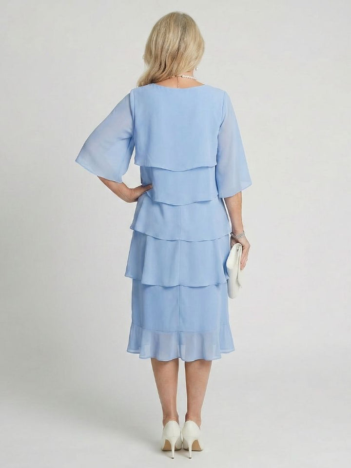 Brent Layered Tier Midi Dress - Elena Harper