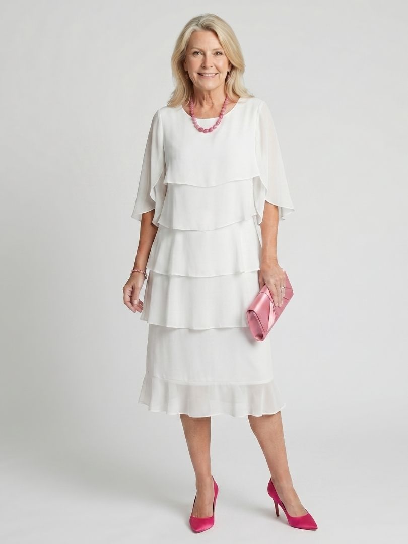 Brent Layered Tier Midi Dress - Elena Harper