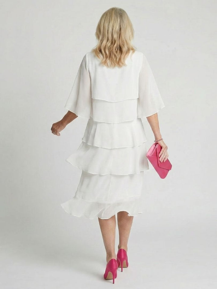 Brent Layered Tier Midi Dress - Elena Harper
