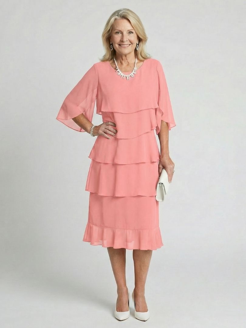 Brent Layered Tier Midi Dress - Elena Harper