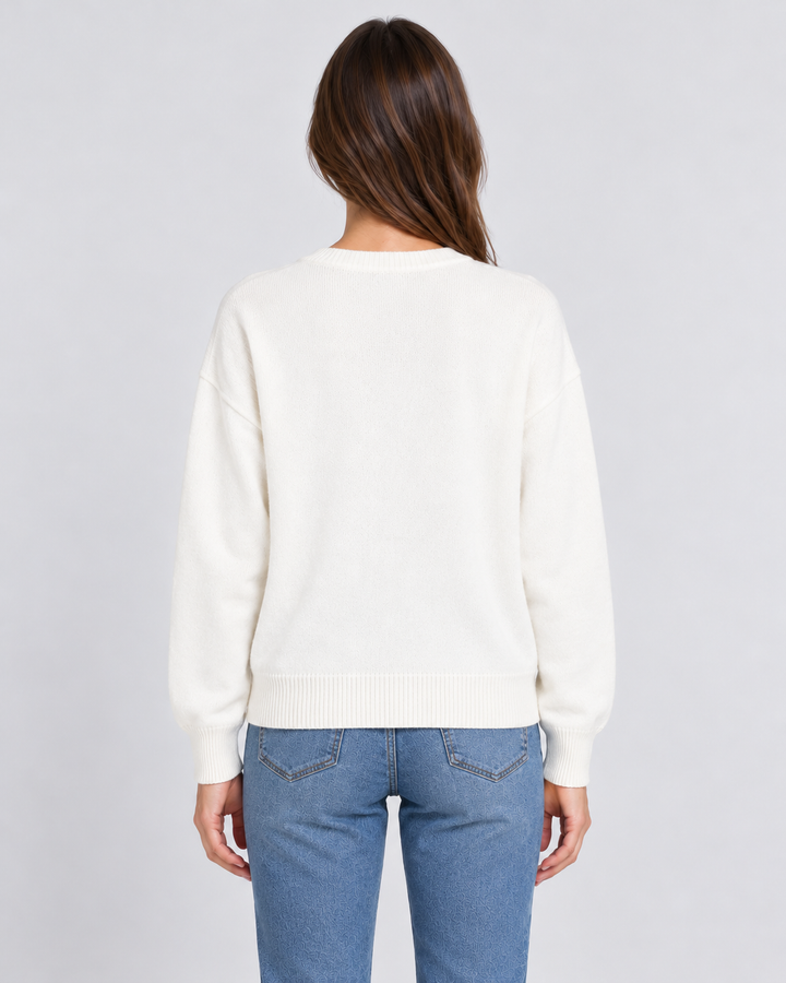 Festive Slogan Round-Neck Christmas Jumper For Women