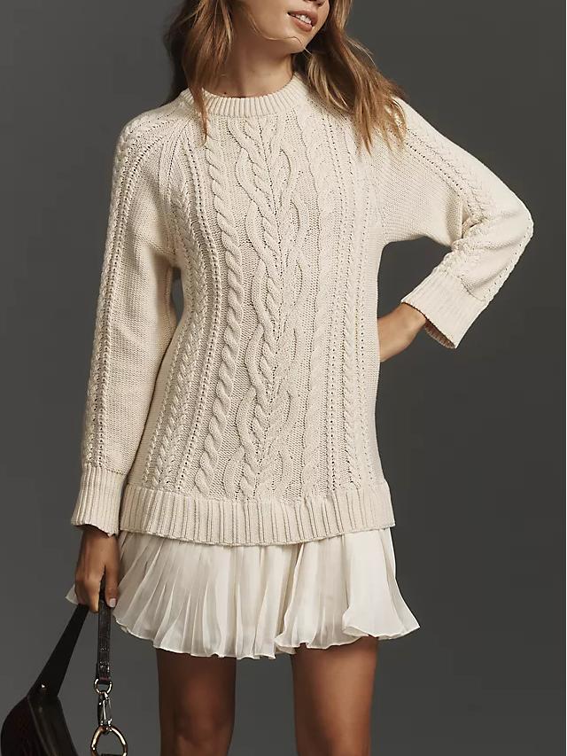 Twist Shape Knit Sweater Mini Dress