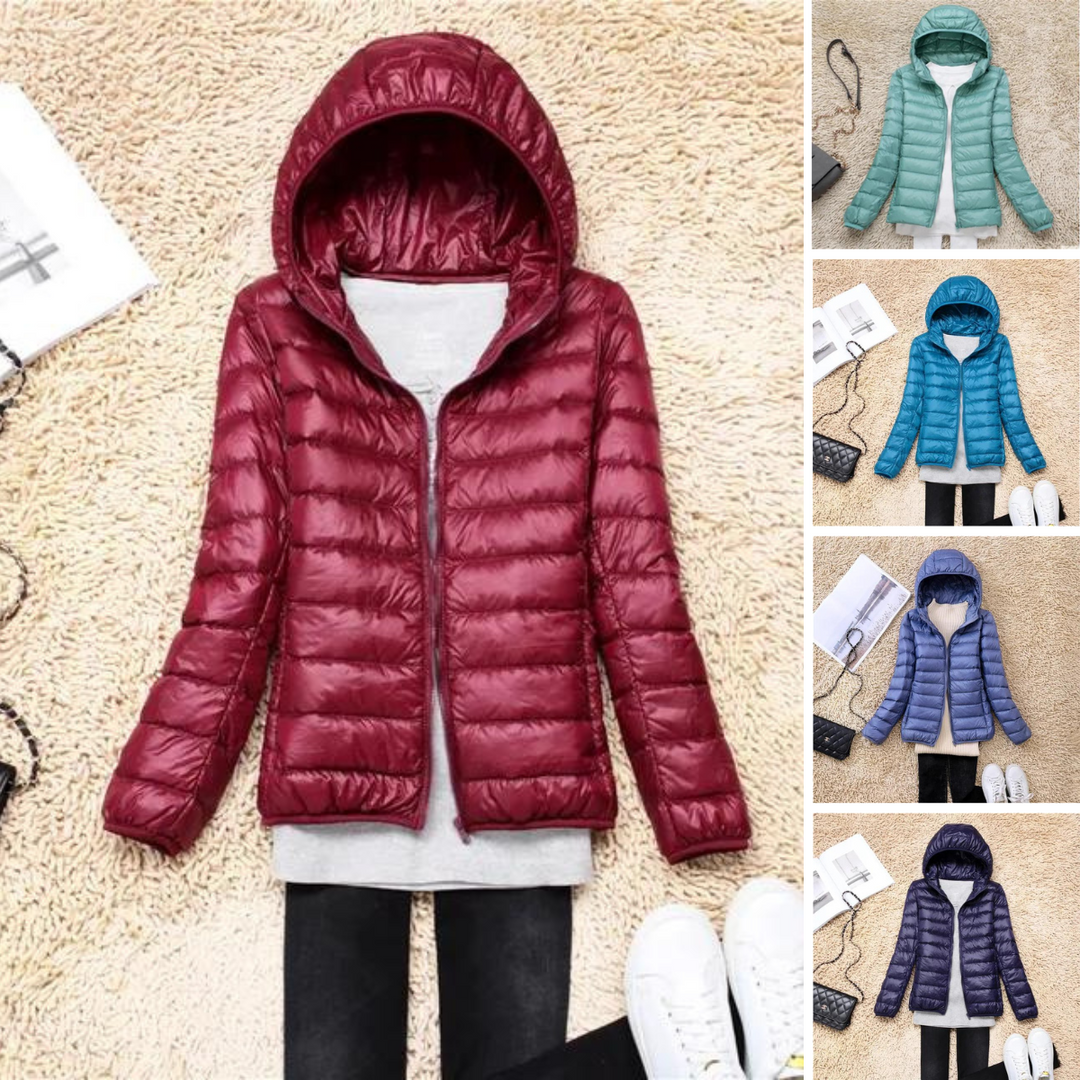 Versatile Lightweight Padded Jacket with Hood - Nora